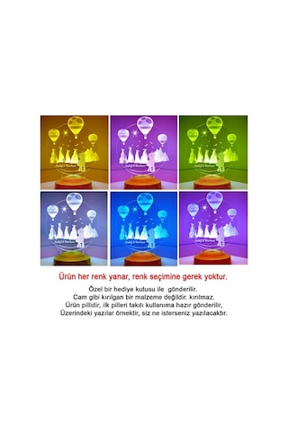 3D Kapadokya Peri Bacaları Hediye Kişiye Özel 3 Boyutlu Led Lamba