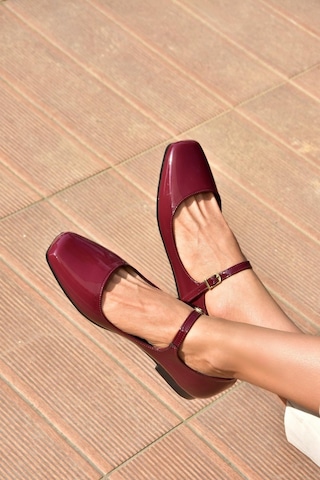 Fox Shoes S726252508 Bordo Rugan Kadın Babet Bordo