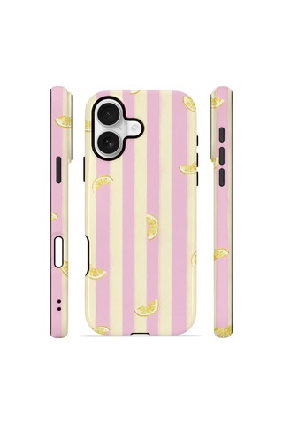 Apple iPhone Uyumlu 17 Vorian Çift Katmanlı Magsafe Kılıf Pink Lemon Parade