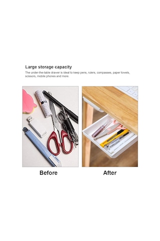 Gri Fonken Saklama Kutusu Kalemler Için Masa Altında Çekmece Ofis Ev Depolama Kırtasiye Organizatör Çok Amaçlı Düzen. 56373072 Gri