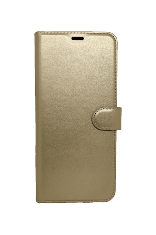 Oppo A5 2020 Cüzdanlı Kapaklı Kılıf Kartlıklı Standlı Kopçalı Gold