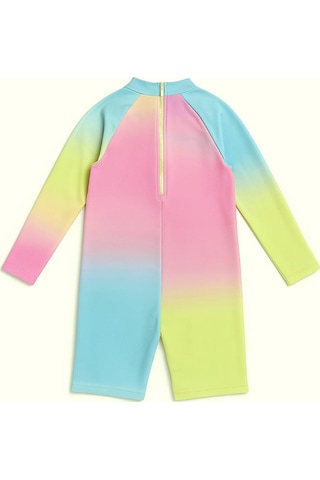 My Kids Wear Kız Cocuk Uzun Kollu Ve Fermuarlı Mayo Takımı 3 -10 Yas 11908 Turkuaz