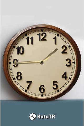 Klasik Ahşap Görünümlü 3d Mdf Duvar Saati 33 Cm Retro & Şık Dekorasyon Sdw306 Renkli