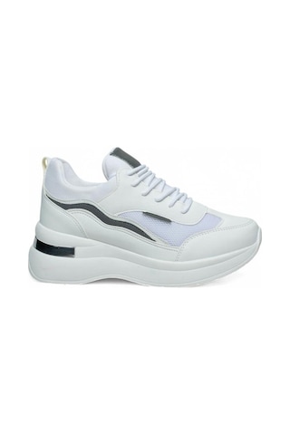 Flet 327-25 Deri Anorak Anatomik Kadın Sneaker Beyaz