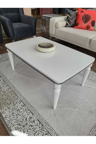 Akset Orta Sehpa Lüx Beyaz Gümüş