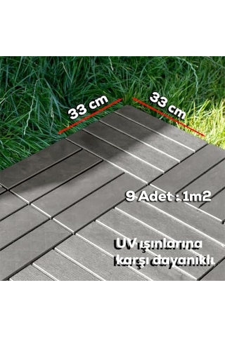 1177 Bahçe Balkon Teras Banyo Paspası 9lu Zemin Karosu Latte Genel