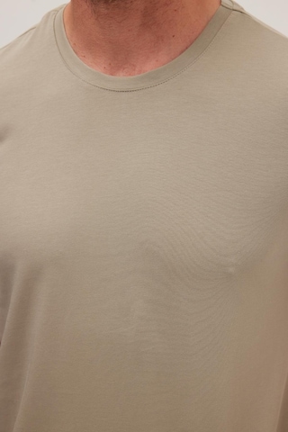 Tudors Erkek Slim Fit Dar Kesim Pamuklu Yumuşak Doku Likralı Esnek Kumaş Haki Bisiklet Yaka Tişört-36910 Haki