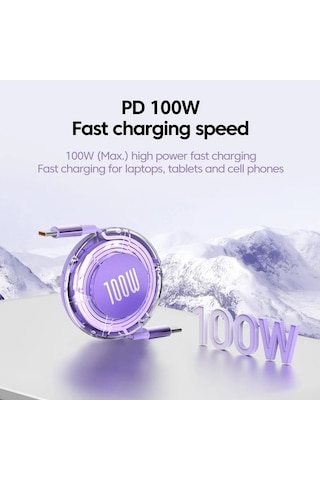 Tongxida 100w Pd Hızlı Şarj Kablosu, Usb-c İphone Uyumlu, Xiaomi Huawei Tablet Pink 1m