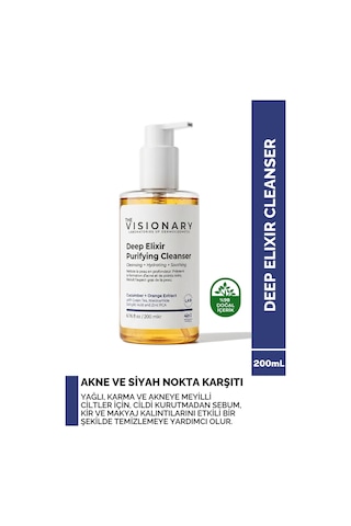 The Visionary Deep Elixir Sivilce ve Siyah Nokta Karşıtı Yüz Temizleme Jeli 200 ML