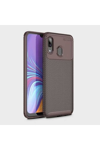 Samsung Galaxy Uyumlu A10S Kılıf Zore Negro Silikon Kapak-Kahverengi