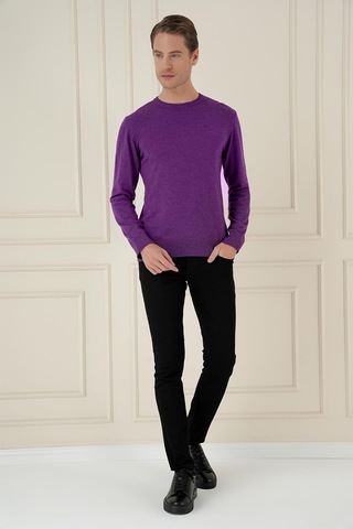 Efor Tr 875 Slim Fit Mor Klasik Triko Mor