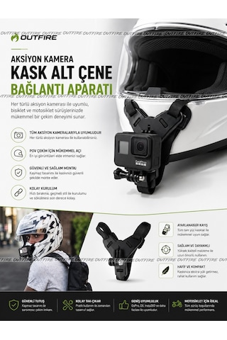 Outfire Aksiyon Kamera Kask Alt Çene Bağlantı Aparatı