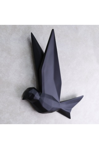 Mouette 3'Lü Dekoratif Kuş Siyah