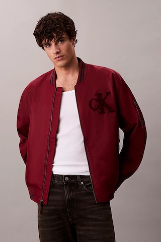 Erkek Tipped Hero Classic Fit Su İtici Bomber Mont - Bordo Renaissance Red