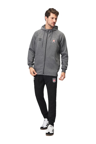 Beşiktaş Lisanslı Umbro Kapüşonlu Fermuarlı Sweatshirt Gri