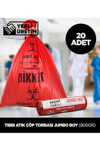 Tıbbi Atık Çöp Torbası Jumbo Boy 800 Gr 20 Adet