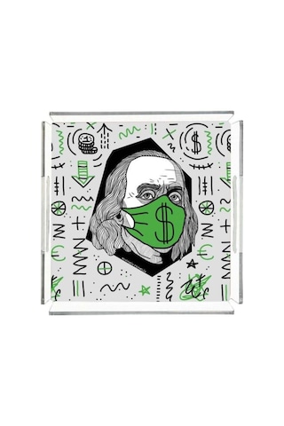 Benjamin Franklin Pleksi Tepsi - 25x25cm