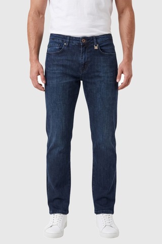 Rizzup Erkek Regular Fit Standart Kesim Likralı Taşlanmış Koyu Lacivert Kot Pantolon Esnek Pamuklu Jean 2600982
