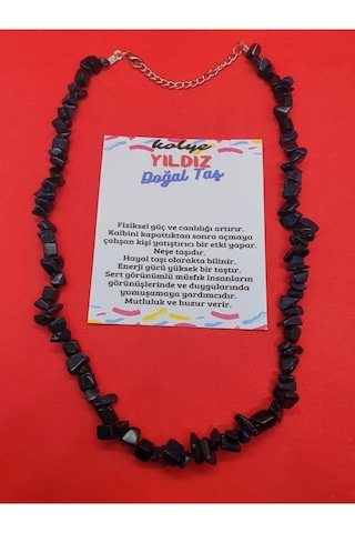 Sertifikalı Mavi Yıldız Taşı Doğal Taş Kolye Çok REnkli