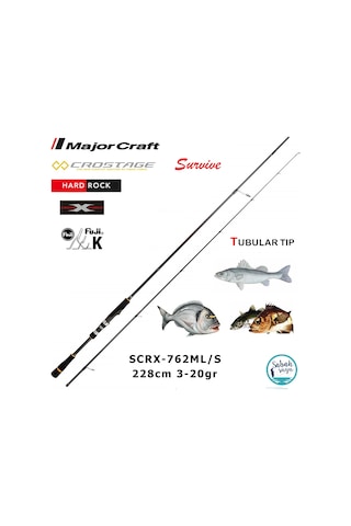 Major Craft Crostage Survive Scrx-762ml/s Hard Rock 2.28mt 3-20gr 2p Spin Kamış Major Craft Crostage Survive Scrx-762ml/s Hard Rock 2.28mt 3-20gr 2p Spin Kamış