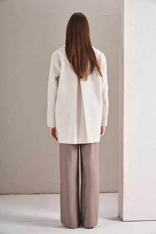 Balık Sırtı Ceket Ekru Ekru