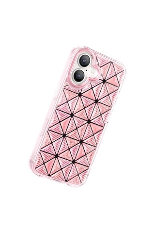 İphone 17 Uyumlu Kılıf 3d Buz Blok Desenli Zore Paris Kairo Tpu Kapak Pembe