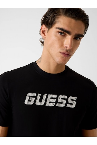 Guess Maska Bisiklet Yaka Kısa Kollu Erkek Siyah T-shirt Z6rı15ı3z14-jblk Siyah