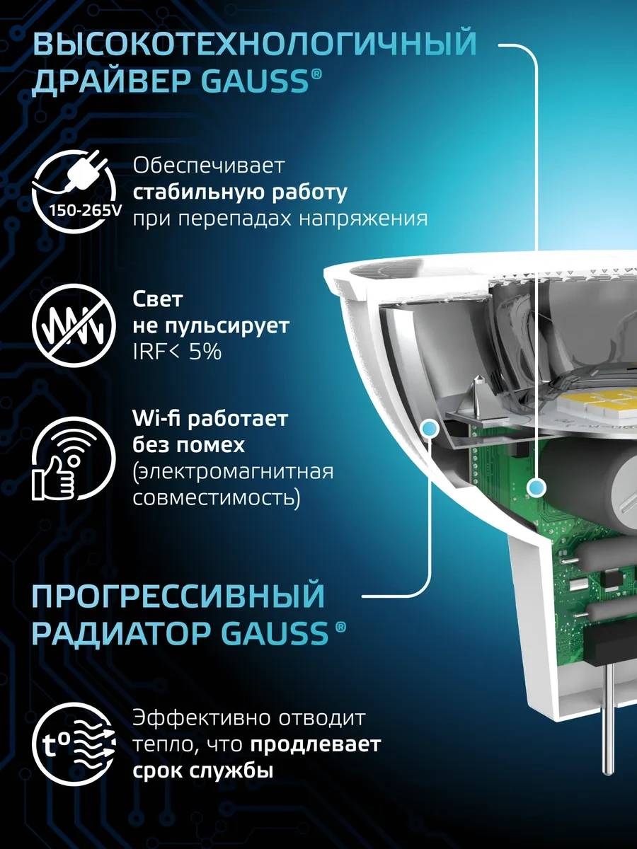 Gauss Gu5.3 5w 4100k Nötr Işık Led Ampul 158442448