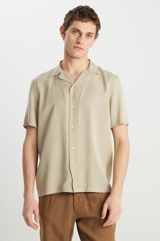 Wrangler Relaxed Fit Tencel Göm Bej Erkek Gömlek Bej