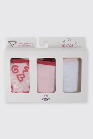 Panço Kız Çocuk 3'lü Slip Set Renkli