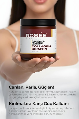 Kolajen Ve Keratin Saç Bakım Maskesi Onarıcı Repair Kolajen Saç Maskesi 500 Ml
