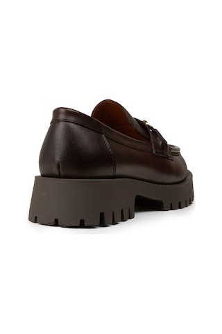 Deery Kadın Kahverengi Hakiki Deri Tokalı Loafer - 02037zkhvc02