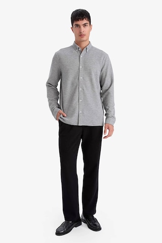 Defacto Regular Fıt Polo Yaka Penye Uzun Kollu Gömlek F9049ax26spgr210 Gri-gr210