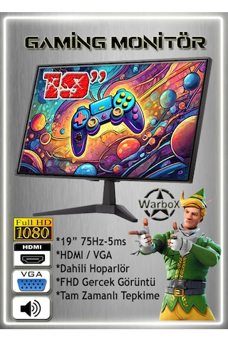 Warbox Akura i5-3350P 16 GB 256 GB + 250 GB SSD Radeon R7 240 20" W10P Masaüstü Oyuncu Bilgisayarı