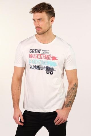 Arma Erkek Büyük Beden Bisiklet Yaka Tişört Y22374868101 Beyaz