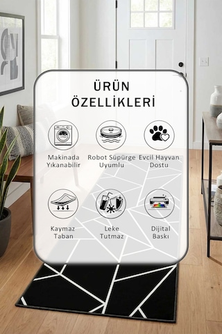 Yıkanabilir Yolluk 61 Beyaz