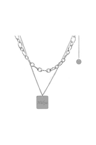 Marina Tasarım Kişiye Özel Isim Yazılı Silver Renk Çelik Kadın Ko (508195036) Çok Renkli