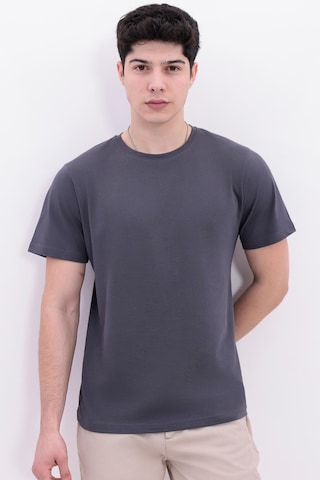 Freemen Erkek/unisex Bisiklet Yaka Basic Tişört %100 Pamuk-371 Antrasit