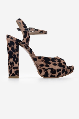 Valmenti Kadın Tekstil Leopar Topuklu Ayakkabı 828 8626 Bn Ayk Y26 Leopar Saten Çok Renkli