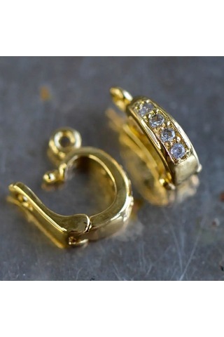 Kafebizu Beyl Halkası Yaldız Kaplı Zirkon 2 Adet 10,5x7x3 Mm 134522072