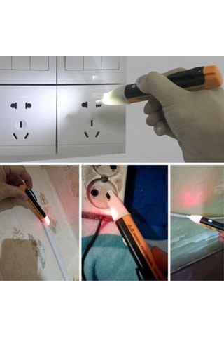 Elektrik Kaçak Dijital Kontrol Kalemi Cihazı -dedektörlü Temassız Işıklı Kablo Voltaj Test 5492