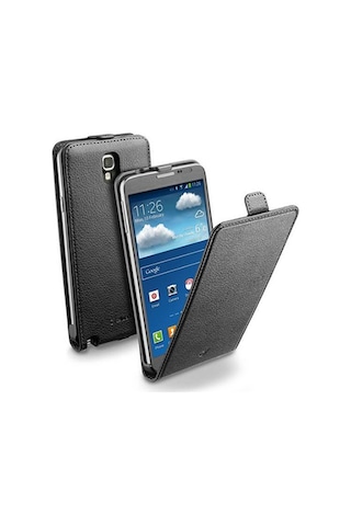 Cellular Line N7500 Galaxy Note 3 Neo İle Uyumlu Flap Essential Mıknatıslı Deri Kılıf Siyah Flapessphnote3nbk