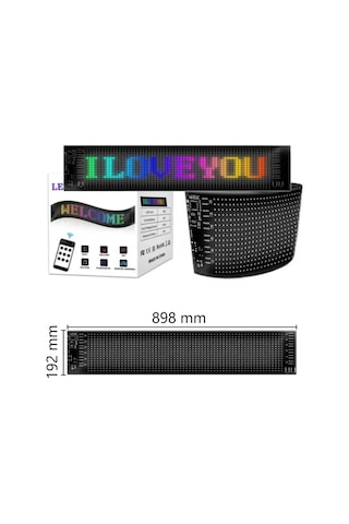 90 Cm İşyeri Tır Kamyon Otobüs Uyumlu Rgb Led Panel 19,2x89,8cm Ölçü 16x96 Led Sayısı Kumanda +kablo Çok Renkli 95345977