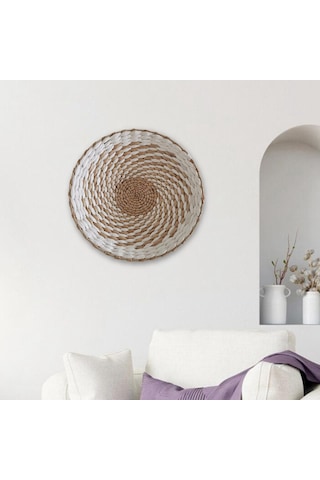 Suntek Magideal Dokuma Sepet Duvar Dekoru Fuaye Veranda Çiftlik Beyaz-30cm
