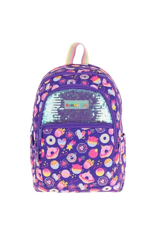 Kaukko Kids Kız Çocuk Mor - Pullu Şekerleme Desenli Dört Gözlü Okul Sırt Çantası - L5216 Mor
