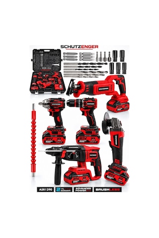 3 Akülü 5 Li Set Şarjlı Darbeli Hilti Taşlama-somun Sökme Sıkma-matkap-tilki Kuyruğu Kırmızı 801