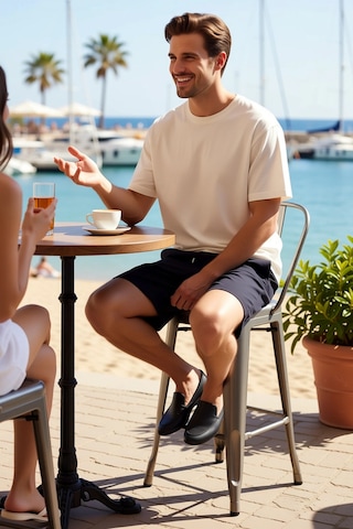 Benerly Erkek Şort Regular Kesim Normal Bel Yazı Baskılı Örme Kumaş Boru Lacivert