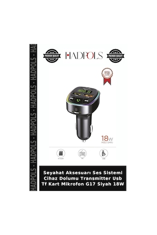 Seyahat Aksesuarı Ses Sistemi Cihaz Dolumu Transmitter Usb Tf Kart Mikrofon G17 Siyah 18w