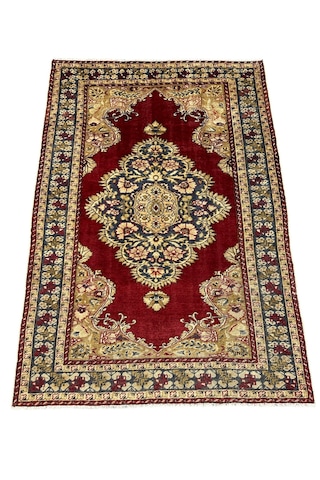El Dokuma Antika Bürüngüz Halısı 137x195 Kök Boya %100 Yün Halı
