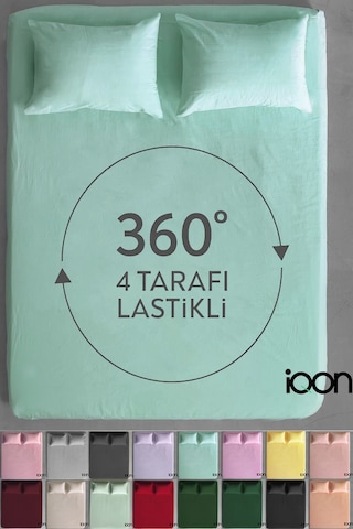 İqon Ranforce Dokuma Lastikli Çarşaf Takımı Tek Kişilik - 21 Renk Mint